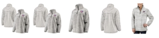 G-III 4Her by Carl Banks Women's Gray New York Islanders Sherpa Quarter-Zip Pullover Jacket